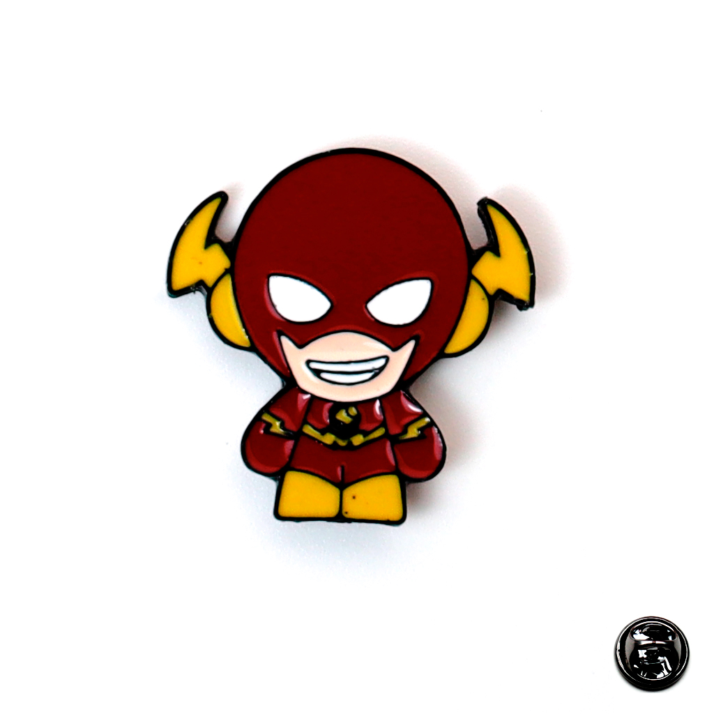 Prendedor (pin) Flash Comic + Bolsa Decorativa